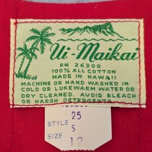 Ui-Maikai Red Cotton Hawaiian Shirt - Ui-Maikai